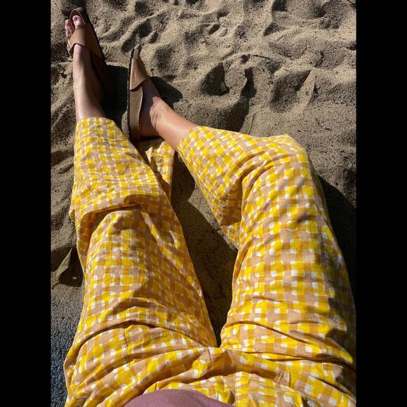 Happy French Gang Omar Summer Grid Pants yellow - Picture 2 of 6